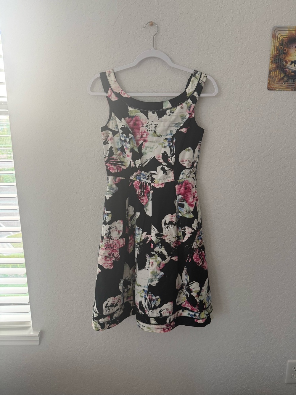 White House Black Market Black Floral Mini Dress